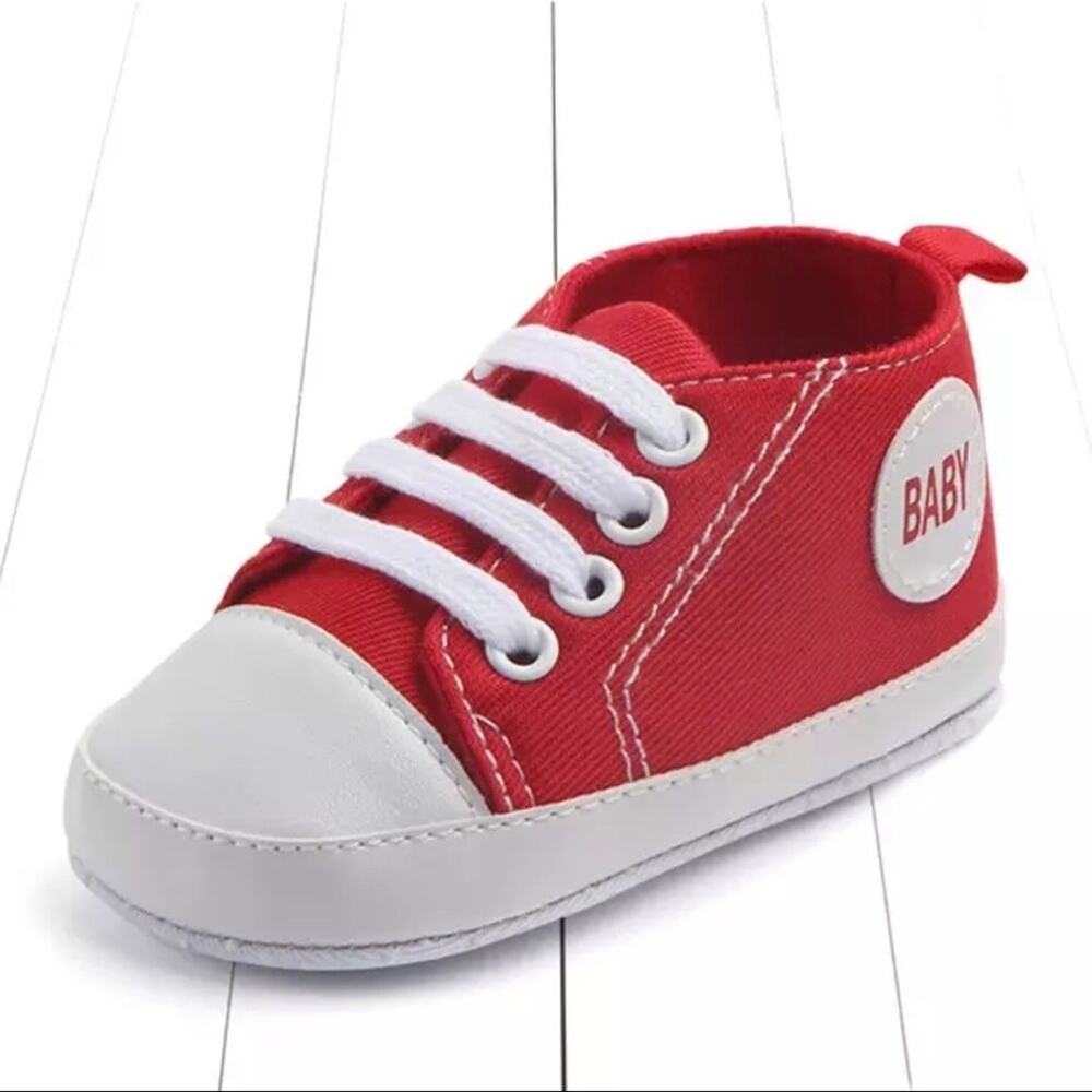 Baby's red  soft sole sneakers boy girl size 1/2
